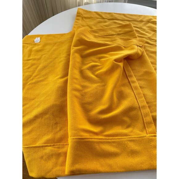 Vintage 70s Sears curtains, boho ribbed bright yellow short panels, pair - Picture 7 of 10
